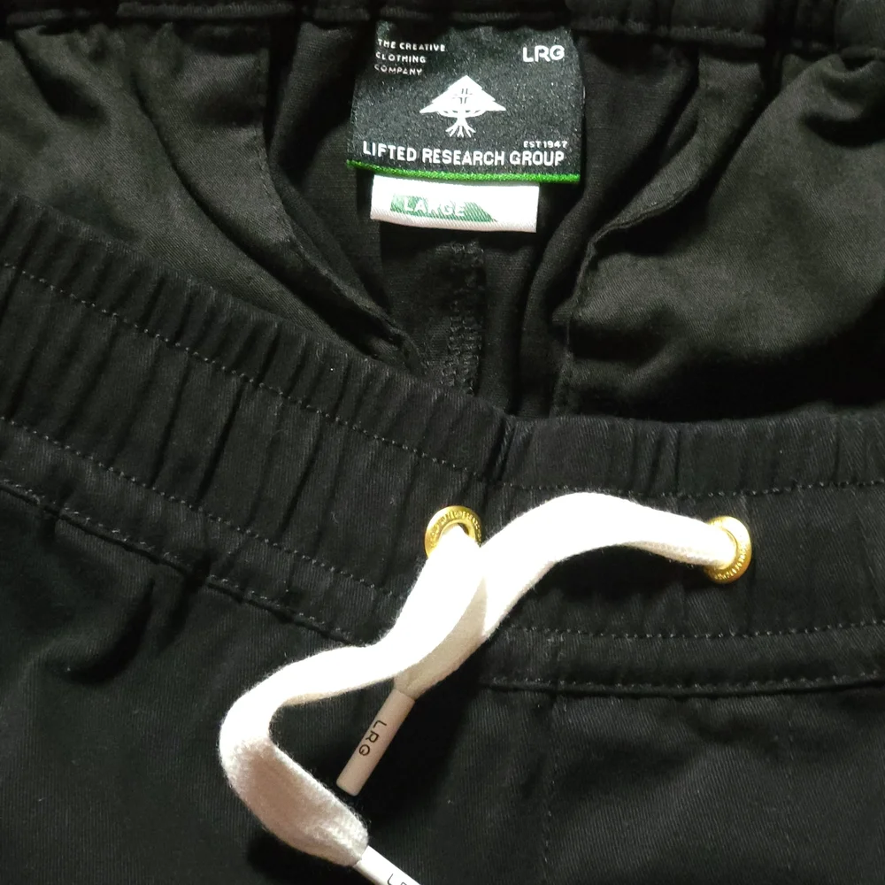 Men's Black Drawstring Jogger Pants - Picture 9 of 10